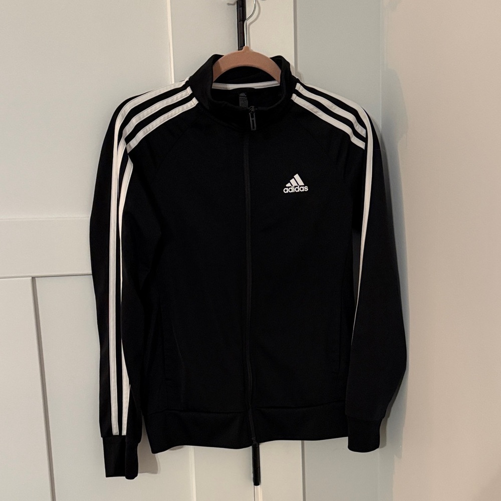 Adidas Black Jacket with White Accents